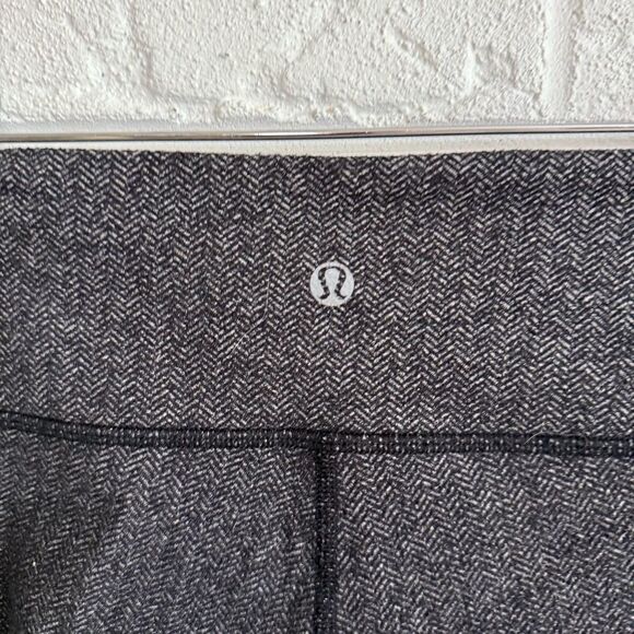 Lululemon Wunder Under Pant Heathered Herringbone Heathered Black Size 4 - Picture 3 of 6